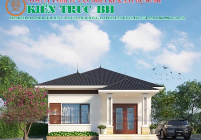 Thiết kế nhà 1 tầng mái nhật phong cách hiện đại kích thước 8x15 nhẹ nhàng và tinh tế của gia đình bác Tuấn tại Quảng Phúc,huyện Quảng Xương